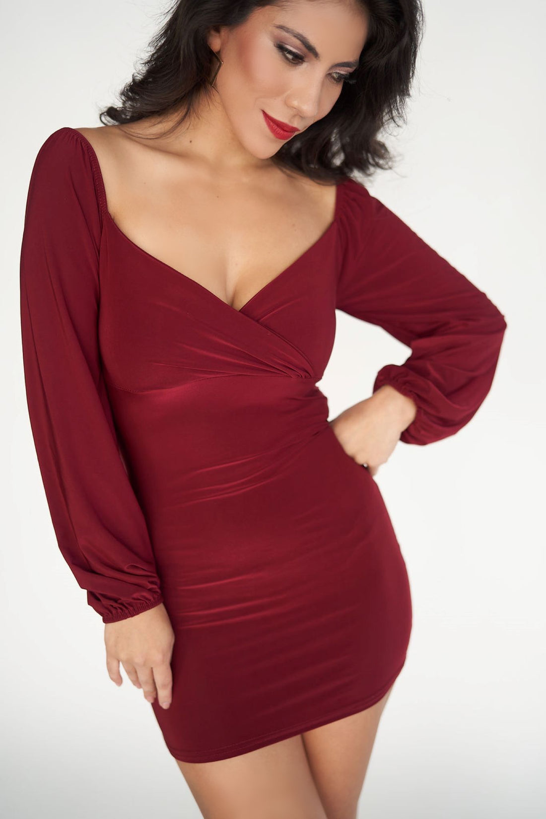 Puff Sleeve Mini Dress