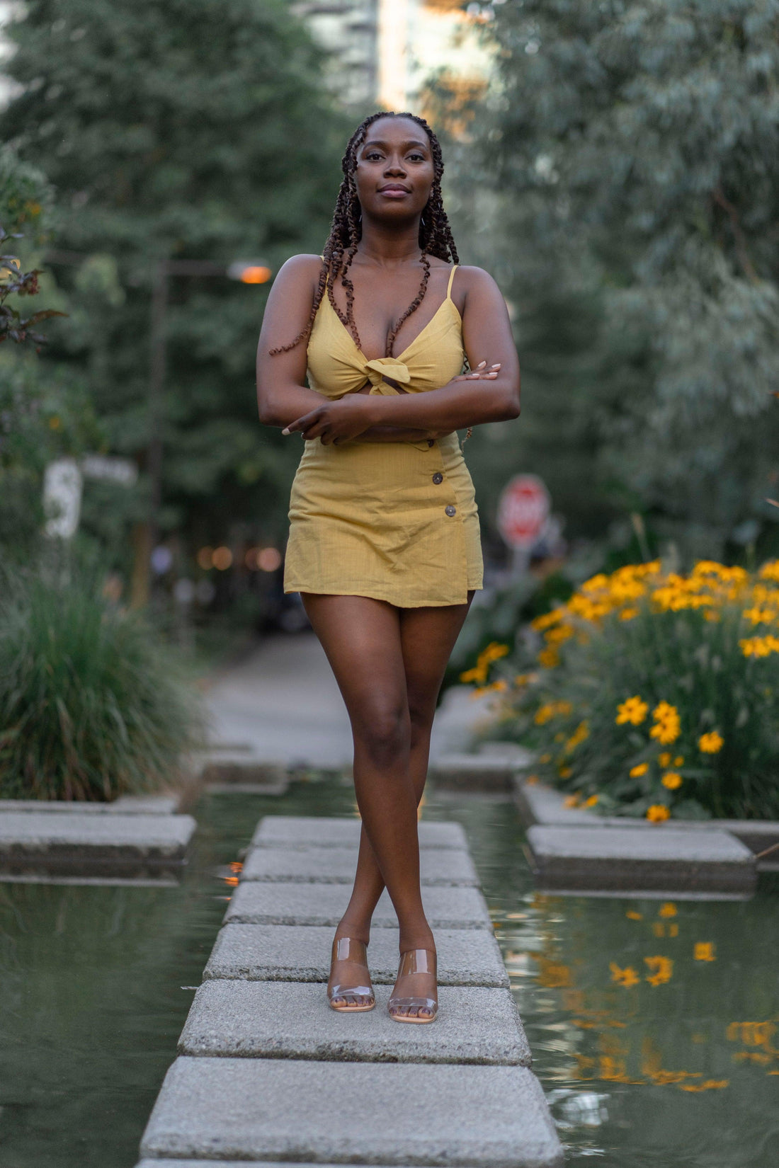 Crop Top and  Skirt Set Lemon - Rutzela Luxuries